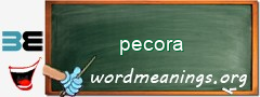 WordMeaning blackboard for pecora